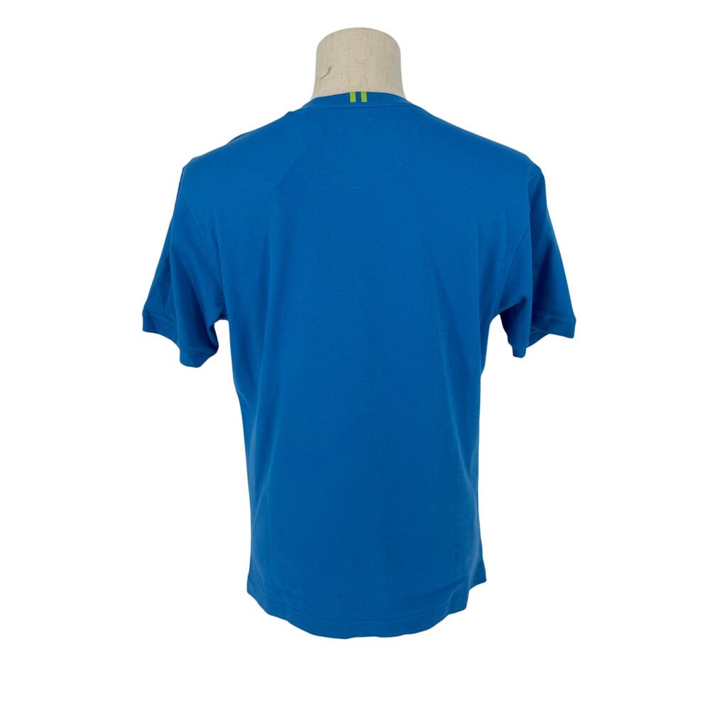 Robert Graham X Short Sleeve V-Neck T-Shirt NORRIS Bright Blue Solid L - Picture 2 of 6